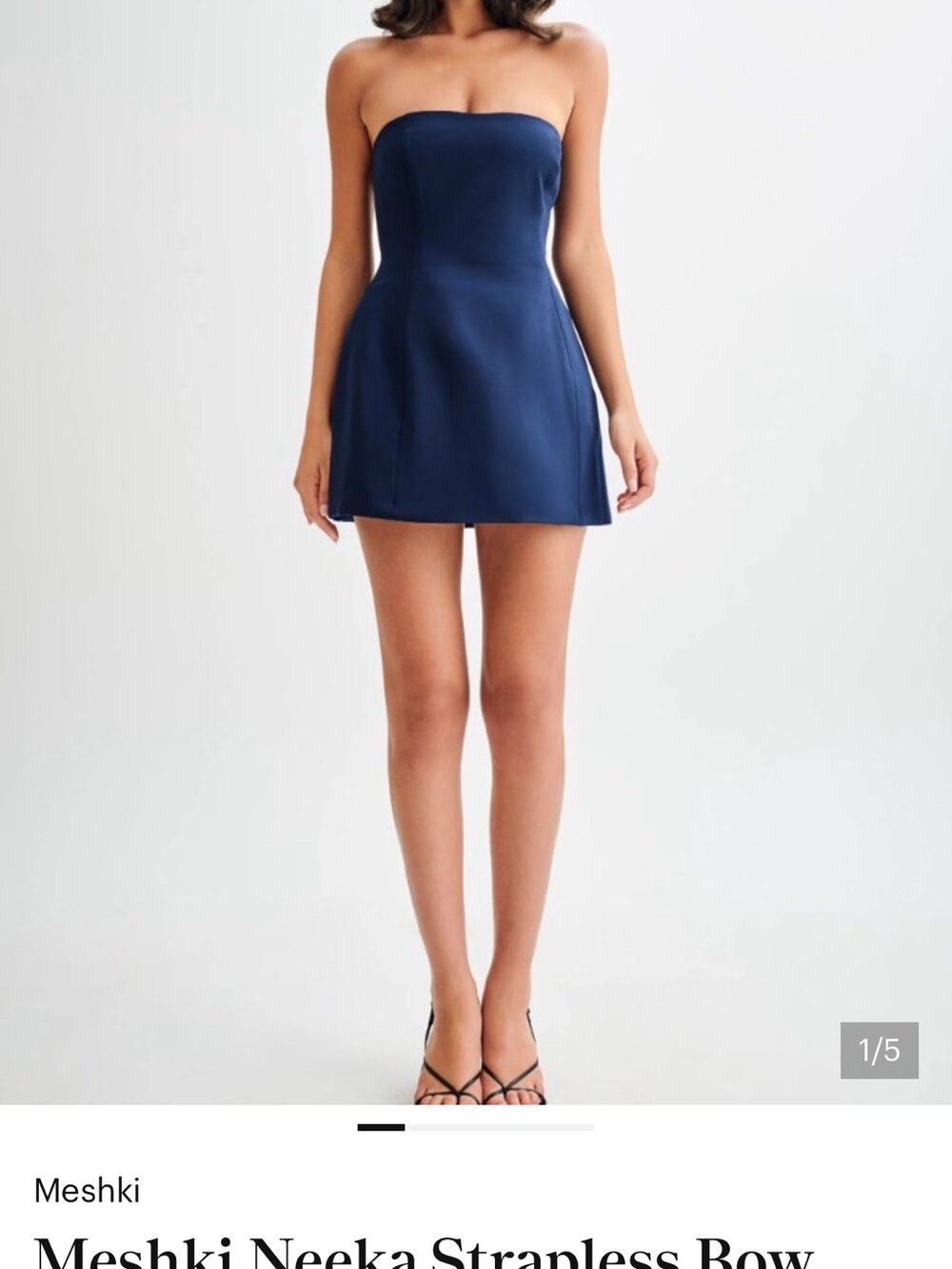 Meshki Strapless Mini Dress in Navy Blue